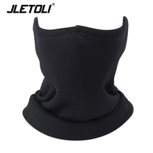 JLETOLI зимняя Флисовая теплая маска для спорта на открытом воздухе для катания на лыжах, велоспорта, Женская Ветрозащитная маска с воротником и велосипедным шарфом, мужская маска на половину лица