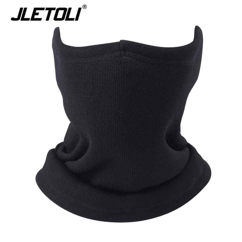

JLETOLI Winter Fleece Warm Outdoor Sports Ski Riding Cycling Mask Women Windproof Collar Bike Scarf Men Half Face Mask