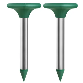 

2pcs Outdoor Rat Ultrasonic Wave Mole Snake Mouse Repeller Waterproof Solar Powered Farm Garden Balcony Ground Pest Control