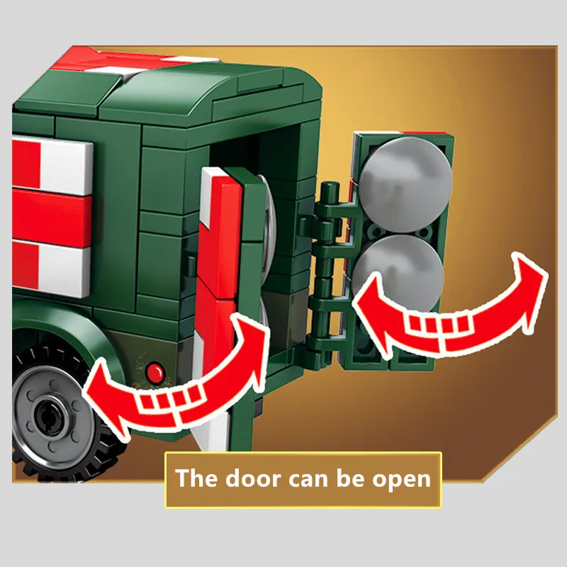 262Pcs T214-WC54 Military Ambulance Car Empires of Steel LegoINGLs Building Blocks Sets ARMY Playmobil Kids Educational Toys