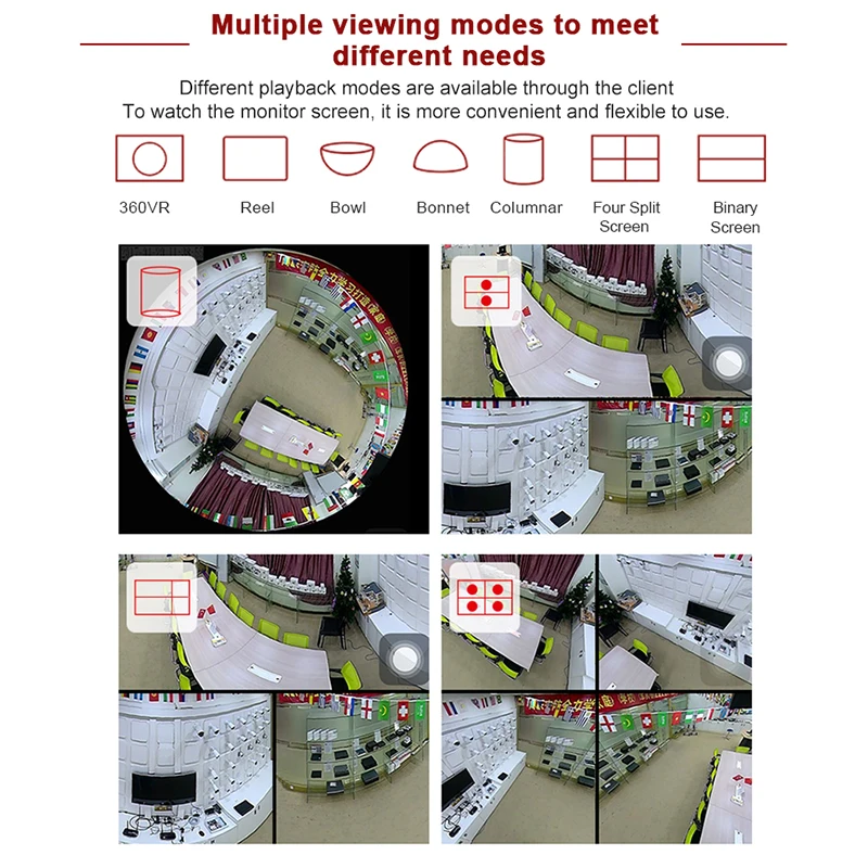 360 камера безопасности Wifi 960P 1080P HD панорамная лампа IP CCTV видеонаблюдение рыбий глаз ночное видение два способа аудио камера