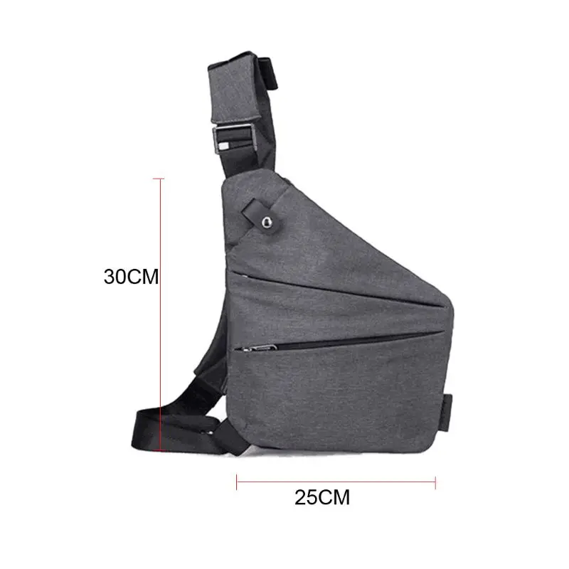 Men Fashion Left Right Chest Bag Outdoor Sport Sling Shoulder Multifunction Crossbody Pack 35EF