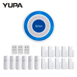 433MHz Wireless Sound & Light Strobe Siren Indoor Standalone Alarm Siren with PIR Sensor Door Sensor Home Security Alarm System
