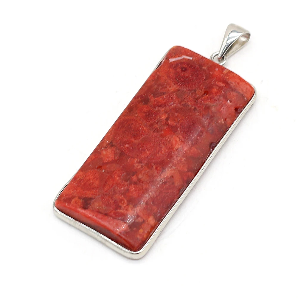 Fine Natural Stone Corals Pendants Big Flat Round Red Coral Charms for Trendy Jewelry Making Women Necklace Earrings