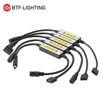 

DC5-24V Mini 4 Keys LED Controller 5050 Single Color/RGB/RGBW/CCT/RGB+CCT 4pin/5pin/6pin LED Strip Light Controller