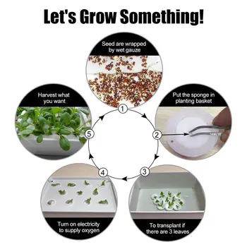 

New 12 Holes Garden Plant Site Hydroponic Garden Pots Planters System Indoor Cabinet Box Grow Kit Bubble Nursery Pots
