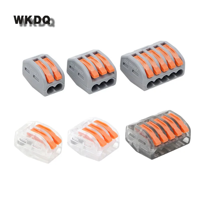 Splicing Connector 10Pcs Compact Quick Wiring 222-412 413 414 415 418 2P/3P/4P/5P/8P Pins 222 Type Junction Box Fast Connectors |
