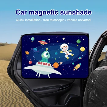 

Magnetic Car Side Window Cute Cartoon Car Window Curtain Sunscreen Insulation Auto Sun Shade Parasol Curtains 50 x 78cm