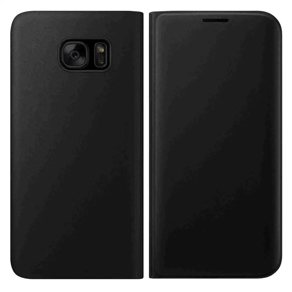 Роскошный кожаный чехол для телефона samsung Galaxy S7 S7 Edge S8 S8 Plus всенаправленный ударопрочный защитный чехол для телефона - Цвет: Black