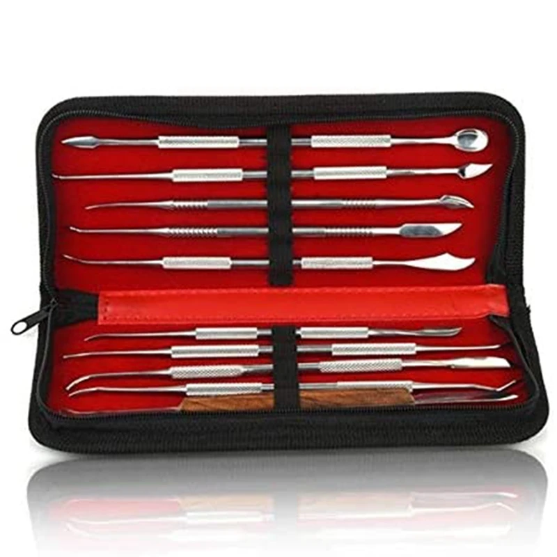 10Pcs Stainless Steel Carving Tools, Wax Carving Tools,With Storage Bag, Carving Set, Portable And Easy To Clean horizontal boring machine wood