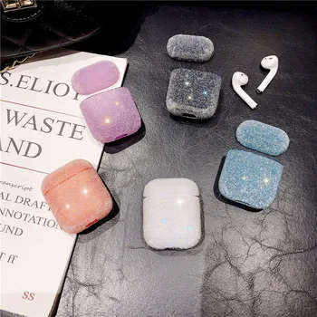

1pcs Bling Glitter Sequins Hard Protect Case Wireless Headset Storage Box Shell Apple Airpods1 2 Earphone Crystal Cover Cases