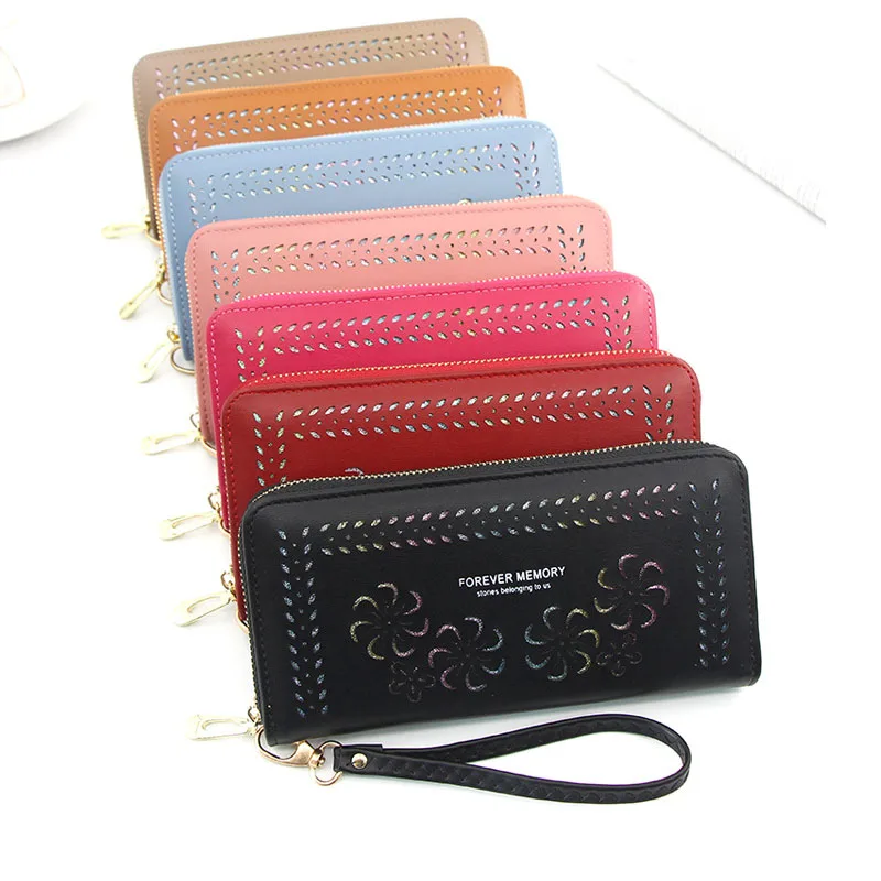 Женский кошелек cartera mujer, сумка для телефона, полый клатч, кошелек на молнии, золотой полый кошелек для женщин, сумка для монет, portfel damski