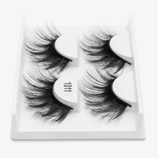1011 2/5/8 стержень пар Eyelashs натуральных длинных 3D искусственной норковые ресницы толстый ручной полный газа Ресницы объемный мягкий ресницы серо-коричневого цвета накладных ресниц - Цвет: 1011