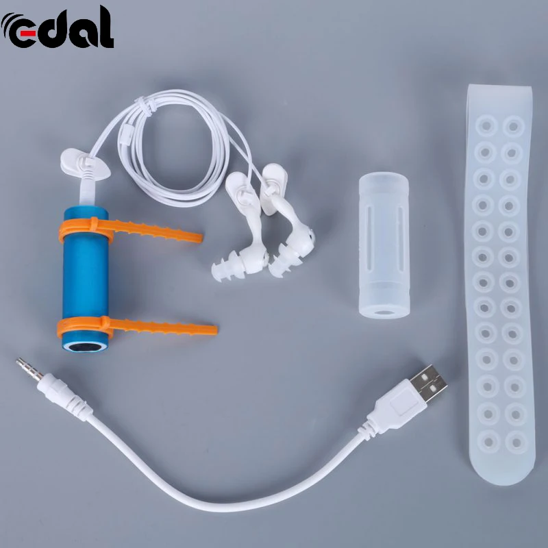 

MP3 Players Waterproof MP3 Player 4GB Built-in Swimming Diving Sports USB Charging Cable Support FM Headphone Arm Band