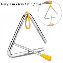 

4-8 Inch Orff Triangle Metal Musical Steel Band Percussion Educational Instrument Kids Toy Musical Triangolo For Children