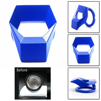 

Car Engine Cover Start Stop Push Button Protection Blue 1pc Aluminum alloy