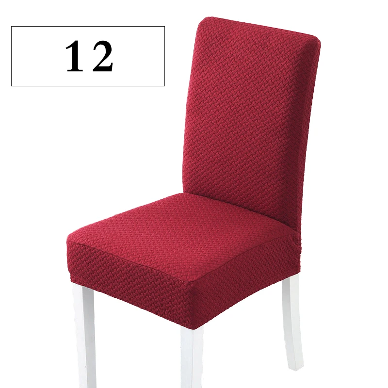 Plaid Dark Red 6 шт., плотный однотонный чехол для кресла спандекс, эластичные чехлы на стулья для столовой, свадьбы, отеля, банкета, SML - Цвет: Plaid Dark Red