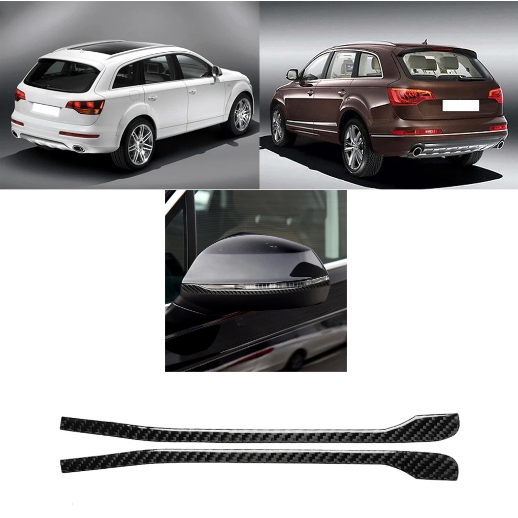 New 2 Pcs/set Rear View Mirror Anti-rub Strip Protector Carbon Fiber Decor Replacement for Q7 SQ7 4M 2016-2019