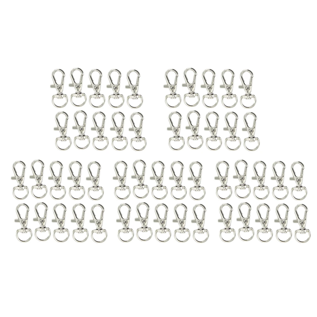 

50 Swivel Trigger Clips Snap Hooks Lobster Clasp Keychain Bag Craft DIY Findings