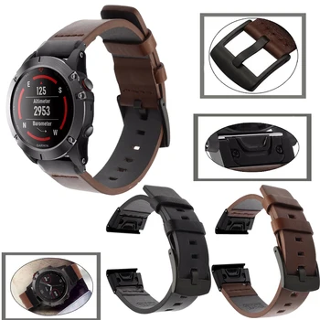 

Leather Watch band For Garmin Fenix 5S 5X 5 Plus 6 6X 6S Pro S60 3HR 935 945 Wristband Quick Release smart watch Accessories