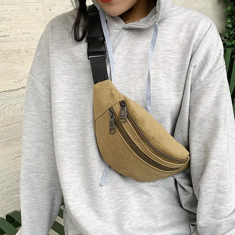 Riñonera informal de lona para y mujer, bolso de cintura funcional Unisex, bolso para teléfono móvil, práctico cinturón, riñonera - AliExpress y bolsas