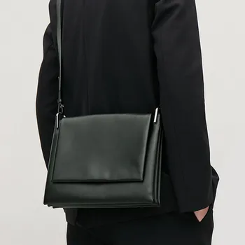 

Vintage Women messenger bag simple briefcase black pu leather female shoulder bags sling bags lady handbag