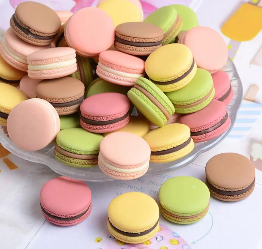 

Macaron Flat back Resin Cabochons Embellishment 20pcs Accessories Kawaii DIY Scrapbooking Phone Deco