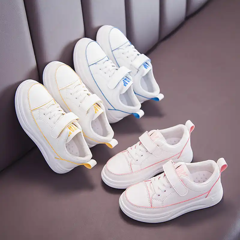 kids white leather shoes