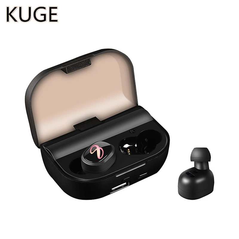 KUGE беспроводные наушники Bluetooth 5 0 TWS Hi Fi мини в ухо Спортивная Беговая гарнитура