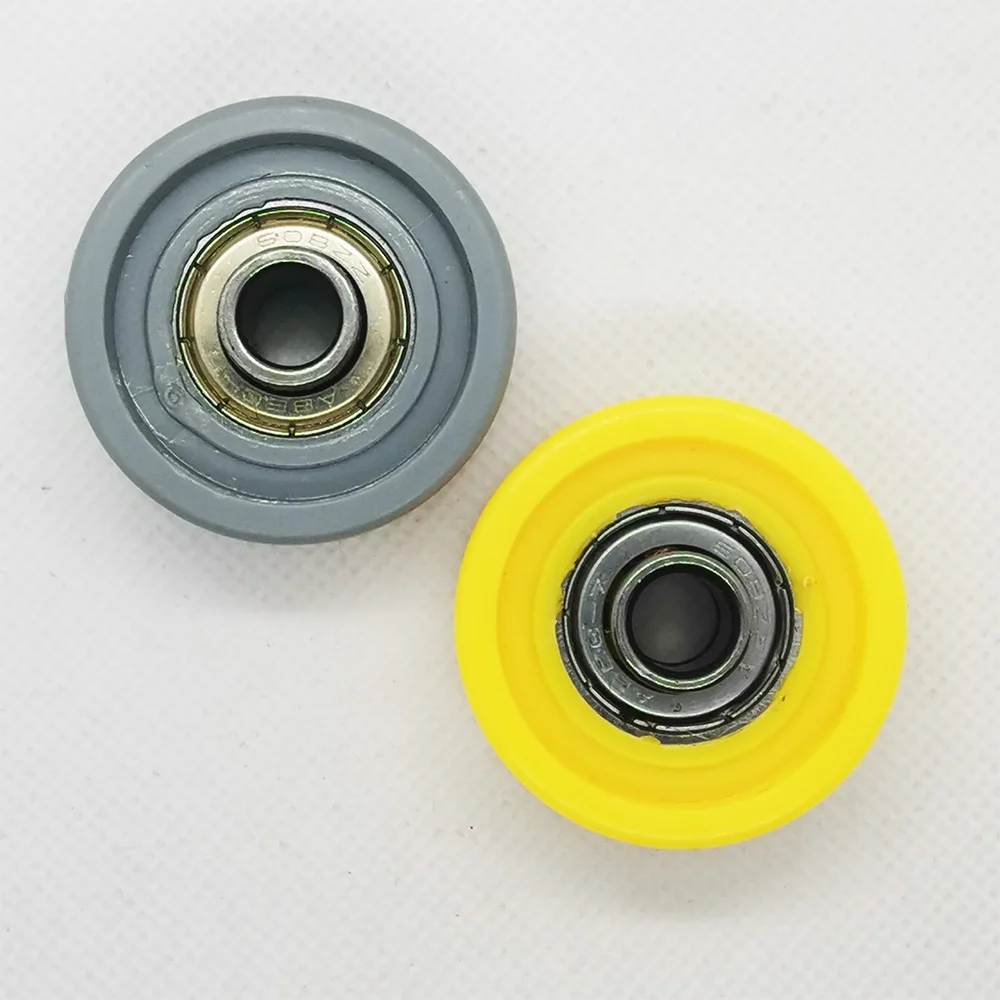 MroMax 4Pcs 8x32x12mm White Nylon Round Bearing Flat Ball Bearing Guide Pulley Wheels Roller for Furniture Hardware Accessories 