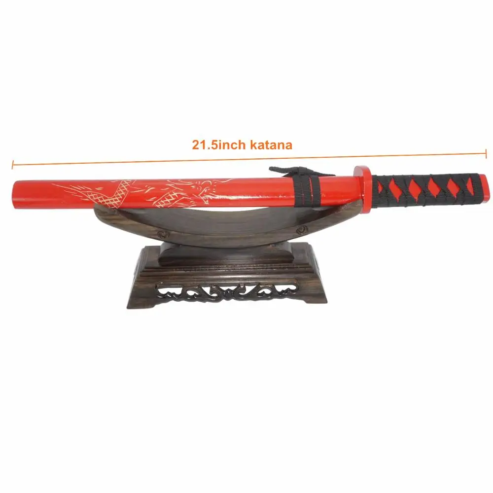 Sword Stand Solid Wood Sword Display Katana Stand Holder Crescent Shape for General Swords 5