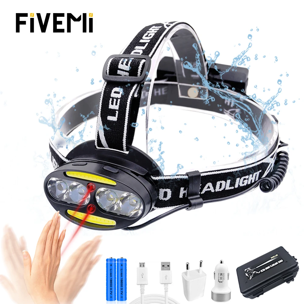 Promo Price of  Headlamp Super bright Super Lumen headlight 4* T6 +2*COB+2*Red LED Head Lamp Flashlight Torch Lante