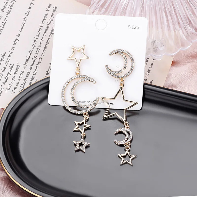 Hello Miss Асимметричные Длинные серьги с бахромой, модные серьги-гвоздики, новые женские серьги, ювелирные изделия