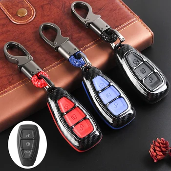 

Hot New 2019 Carbon Fiber Remote Key Fob Case Shell Cover for Fords/Fo-cus/Fiesta/Kuga/C-Max Car Accessories