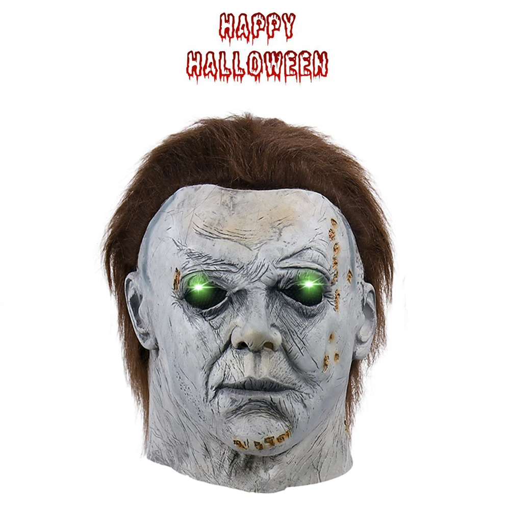 

Michael Myers Mask Halloween Kills Ends Latex Mask Devil Cosplay Mascarillas Horror Face Masques Carnival Party Helmets Led
