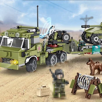 

Building Blocks 860 Pcs WW2 Germany Tank Bricks Army Military Vehicles Blocks Tank Transport Tractor Figures Toys For Children