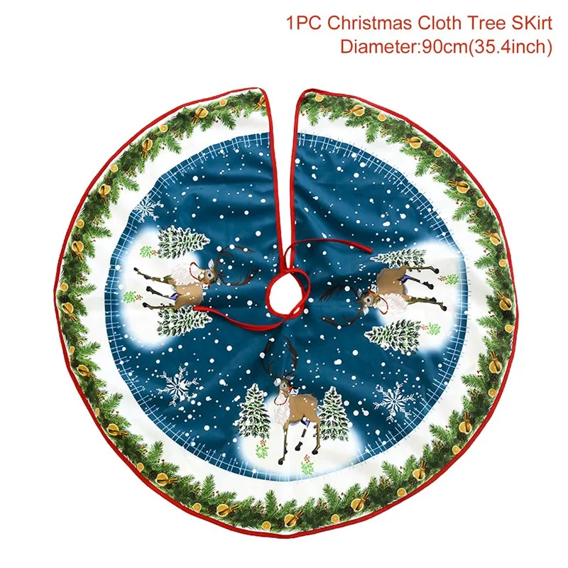 Tree Skirt 5 HUIRAN белый плюш Снежинка Рождественская елка юбка меховой ковер рождественские украшения для дома Рождественский Декор новогодний - Цвет: Tree Skirt 5