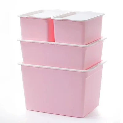

Korean Style Thick Plastic Storage Box Clothes Wardrobe with Cap Storage Box Organizing Kitchen Toy Storage Box Four-piece Set