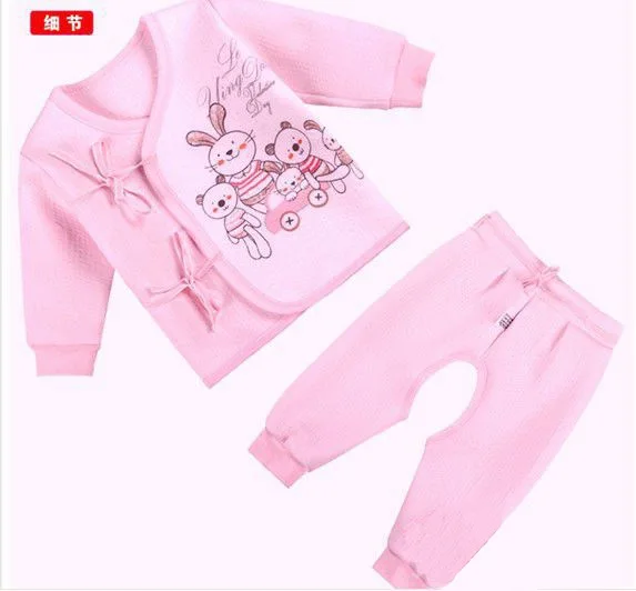 

Sj9030 # Winter Newborns Thermal Underwear Pure Cotton Open File Tracksuit Infant
