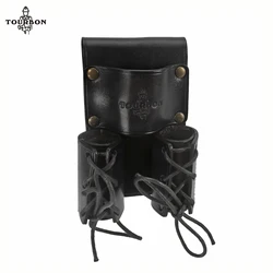 Tourbon porte clé en cuir véritable, porte outil, porte épingle de taureau, étui de ceinture noir 