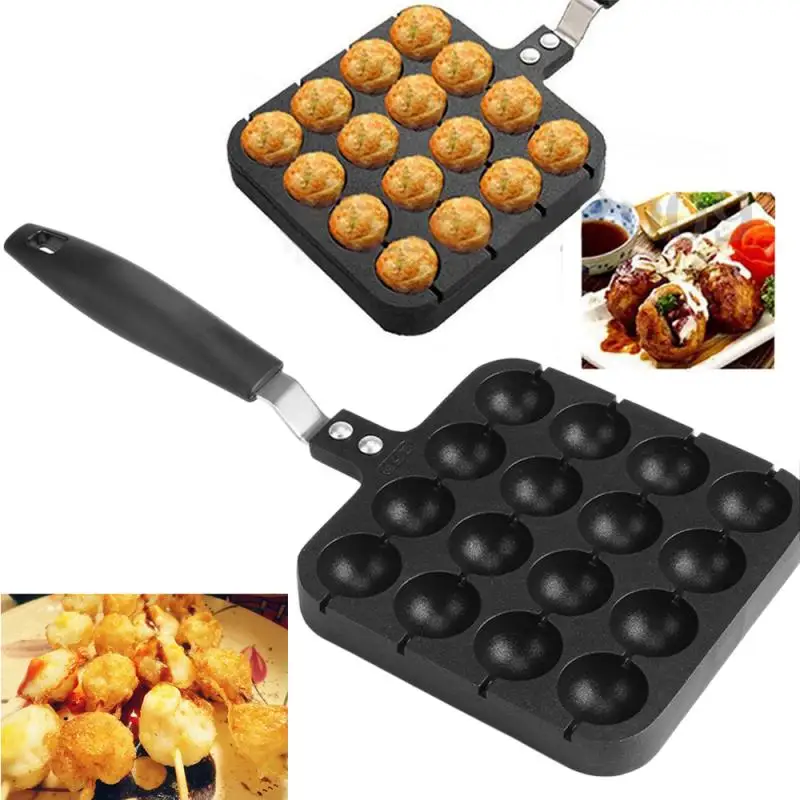 1Pcs 16 Holes Takoyaki Maker Grill Pan Octopus Ball Plate Home Cooking Baking Forms Mold Tray For Kitchen Tools | Дом и сад