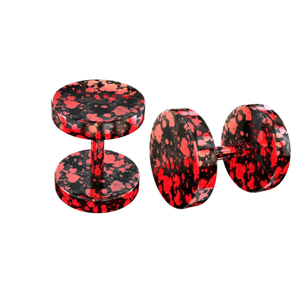 1pair Colorful Fake Plugs Stainless Steel Studs Earrings Fake Gauge Faux Tunnels Earring Ear Piercing For Women Men Body Jewelry