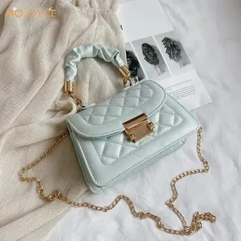 

PU Leather Pure Color Chain Tote Women Casual Shoulder Messenger Bags Purses Youth Ladies Simple Versatile Bag