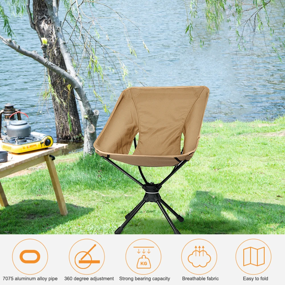 Fishing Camping Chairs 360 Degree Rotatable Folding Aluminum Alloy Outdoor Hiking Ultralight Seat Ultralight Chair Furniture 1