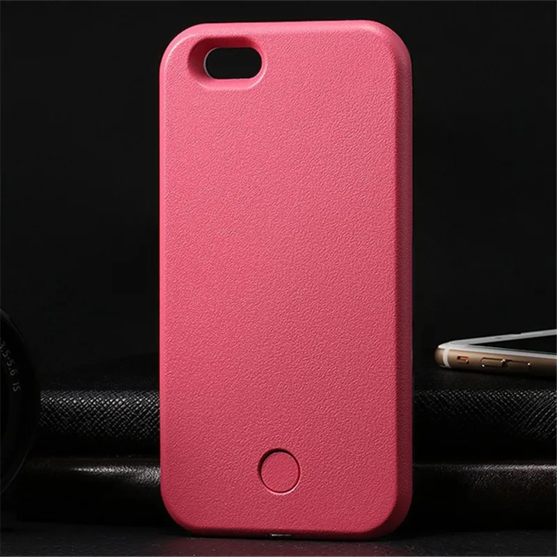 Светящийся телефон чехол для iPhone 6 6s 7 8 Plus X идеальный селфи светодиодный светящийся чехол для iPhone XR чехол - Цвет: Rose Red