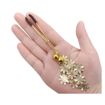 1 Pair Feather Metal Bells Nipple Clamps SM Nipple Ring Flirting Teasing Sex toys Bondage Kit Slave Bdsm Girl Exotic Accessories 2
