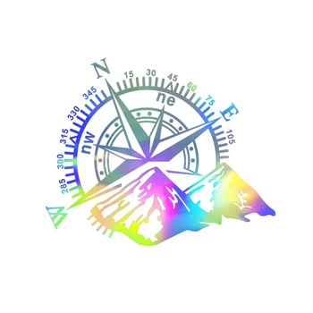 

34X48cm New Vinyl Auto Decal Rose Navigate Car Sticker Off-Road Compass Totem Mountain Compass Hood Car Door Sticker