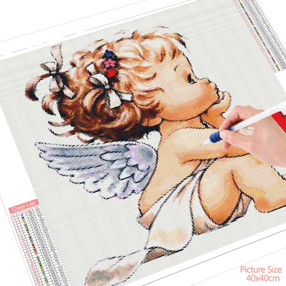 HUACAN Алмазная вышивка ангел портрет мозаика Живопись горный хрусталь картина Полное квадратное сверло комплект