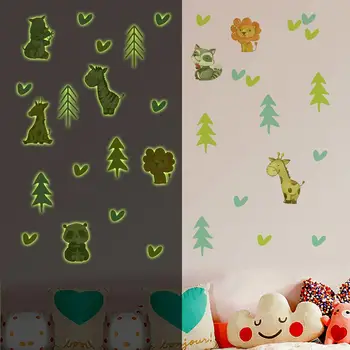 

Glow In The Dark Luminous Wall Stickers Adhesive Glowing Animals Wall Decals For Children Bedroom