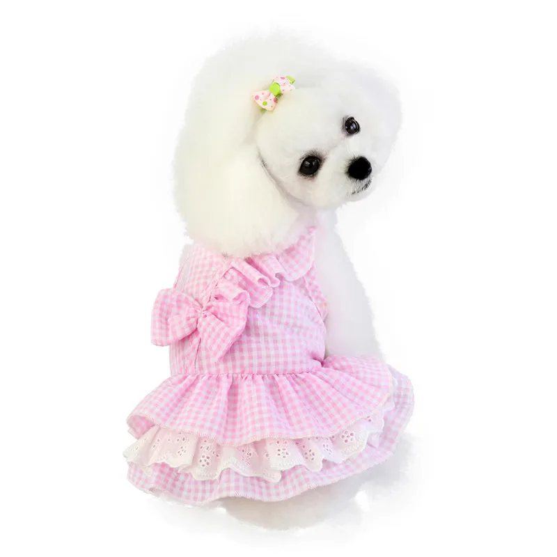 Bow Wedding Dress for Dog Pet Spring Fashion Clothes with Small Dogs Clothing Skirt Puppy Sweety Princess Teddy | Дом и сад